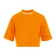 Pharmacy Industry Broderad bomull T-shirt Orange, Dam
