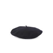 Borsalino Svart Stickad Unisex Baskerhatt Black, Unisex