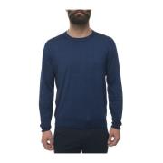 Canali Round-neck pullover Blue, Herr