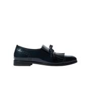 Scarosso Lucy Loafers - Blå Kalvskinn Semi Brogue Blue, Dam