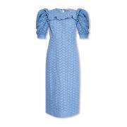 Custommade Kristy klänning med puffärmar Blue, Dam