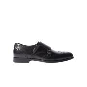 Scarosso Handgjorda Monk Strap-skor med Wing-Tip Black, Dam