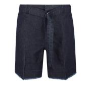 Lanvin Rå Kant Denim Shorts Blue, Herr