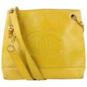 Chanel Vintage Begagnad Axelväska Yellow, Dam