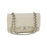 Chanel Vintage Förägda vit läder axelväska White, Dam