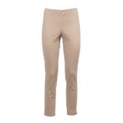 Le Tricot Perugia Bomullsbyxor med elastisk midja Beige, Dam