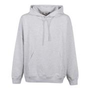 Msgm Oversized Logo Hoodie Ljusgrå Melange Gray, Herr