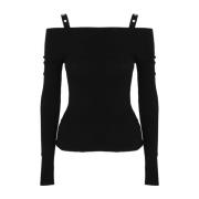 Blumarine Long Sleeve Tops Black, Dam