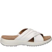 Caprice white casual open slippers White, Dam