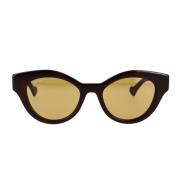 Gucci Minimalistiska Cat-Eye Solglasögon Brown, Dam