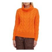 Ermanno Scervino Round-neck Knitwear Orange, Dam