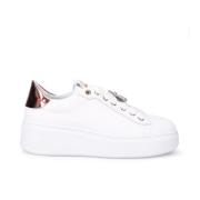 Gio+ Vita lädersneakers med laminatdetalj White, Dam