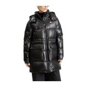 Tommy Hilfiger Midi Alaska Puffer Jacka Black, Dam