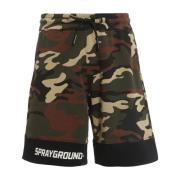 Sprayground Stiliga Camo Shorts i Multi Grön Multicolor, Herr