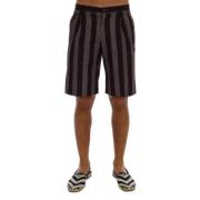 Dolce & Gabbana Randiga avslappnade shorts Gray, Herr