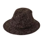 Dolce & Gabbana Grå Melange Textured Tweed Hat Gray, Dam