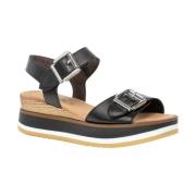 Gabor Svarta Läder Casual Öppna Sandaler Black, Dam