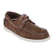 Sebago Mörkbruna Nubuck Loafers för Män Brown, Herr