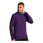 Drykorn Rundhalsad stickad tröja för män Purple, Herr