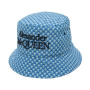 Alexander McQueen Blå Skull-print Hinkhatt Blue, Herr