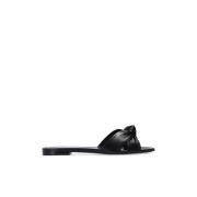 Saint Laurent Sommarstil Slides Black, Dam