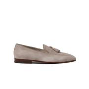 Scarosso Flavio Taupe Scamosciato Tassel Loafers Beige, Herr