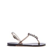 Casadei Flat Sandals Black, Dam