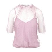 RED Valentino Lila Tyl Blus Pink, Dam