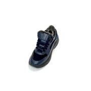 Santoni Kvinnors Bimaterial Sneakers Blue, Dam