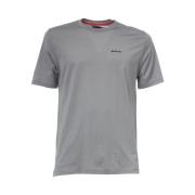 Kiton Bomull T-Shirt, Klassisk Crewneck, Kort Ärm Gray, Herr