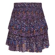 Isabel Marant Étoile Midnight Blommig Ruffle Kjol Blue, Dam