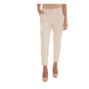 Liu Jo Sammet Chino Byxor, Regular Fit Beige, Dam