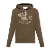 Maison Kitsuné Hoodie med logotyp Green, Herr