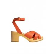 Youyou Guld Stud High Heel Sandaler Orange, Dam