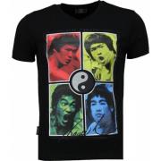 Local Fanatic Bruce Lee Ying Yang - Man T Shirt - 2315Z Black, Herr