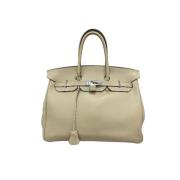 Hermès Vintage Begagnad Beige Skinn Hermès Birkin Beige, Dam