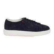 Santoni Blå Damps Low Top Sneakers Blue, Herr