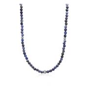 Nialaya Facetterad Dumortierit Silverhalsband Blue, Herr