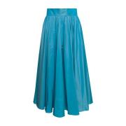 Plain Units Midi Skirts Blue, Dam