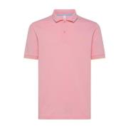 Sun68 Polo tröja med liten krage rand Pink, Herr