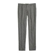 Incotex Cheviot Grå Slim Fit Ull och Siden Byxor Gray, Herr