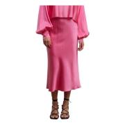 Ahlvar Gallery Hana satin skirt pink Pink, Dam