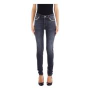 Liu Jo Hög Midja Juvel Skinny Jeans Blue, Dam