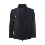 Lardini Blue/Brown Reversibile Wool Jacket Blue, Herr