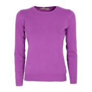 Cashmere Company Lila Cashmere och Ull Crewneck Tröja Tillverkad i Ita...