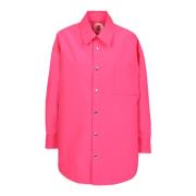 Khrisjoy Flamingo Oversize Skjorta med Clic Krage Pink, Dam