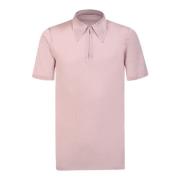 Maison Margiela Asymmetrisk Polo Skjorta med en Twist Pink, Dam