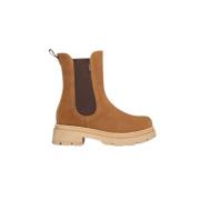 Nerogiardini Suede Chelsea Boots med Chunky Häl Brown, Dam