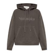 Nanushka ‘Ever’ hoodie med logotyp Gray, Dam