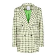 Co'Couture Oversize Boucle Check Blazer Multicolor, Dam